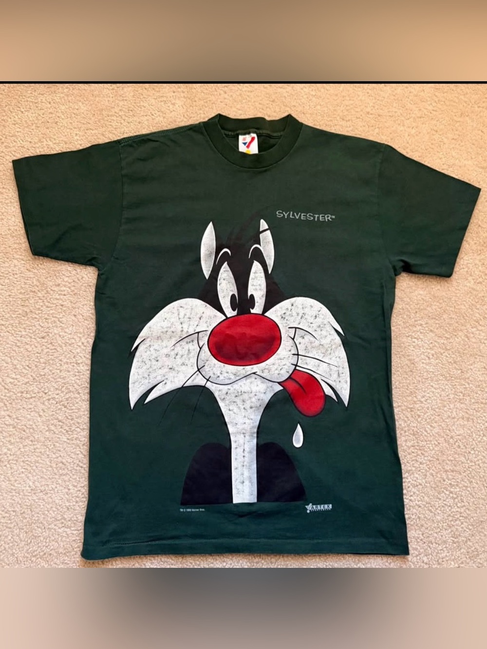 Vintage 1993 Sylvester Looney Tunes Artex Single Stitch T-Shirt L